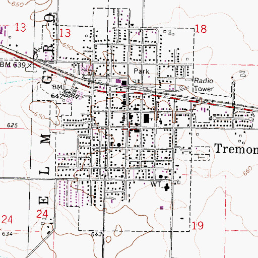 Topographic Map of Tremont Fire Department, IL