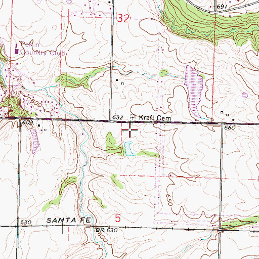 Topographic Map of First Church of the Nazarine, IL