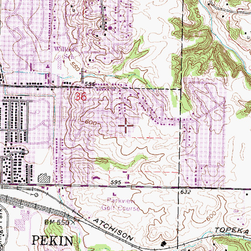 Topographic Map of Broadmoor Junior High School, IL