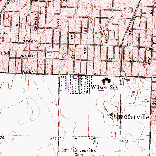 Topographic Map of Faith Baptist Christian School, IL
