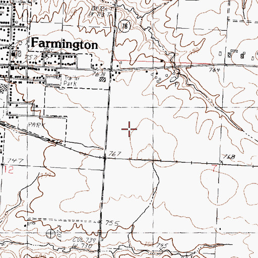 Topographic Map of Farmington Central School, IL