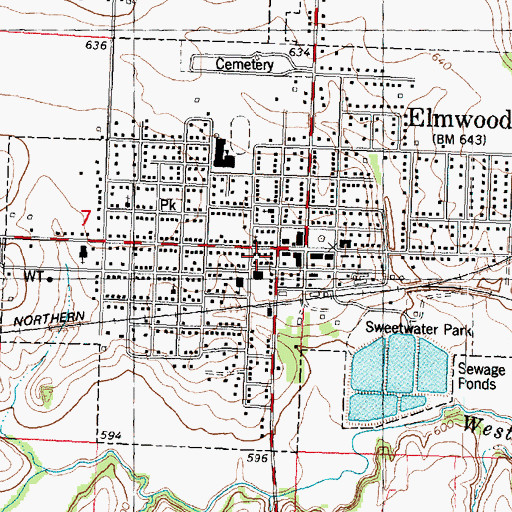 Topographic Map of Wiley Library, IL