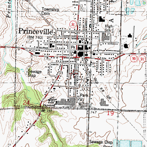 Topographic Map of First Presbyterian Church, IL