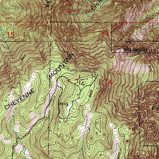 Topographic Map of KILO-FM (Colorado Springs), CO