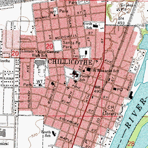 Topographic Map of Peace Community Center, IL