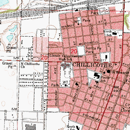 Topographic Map of Chillicothe Junior High School, IL