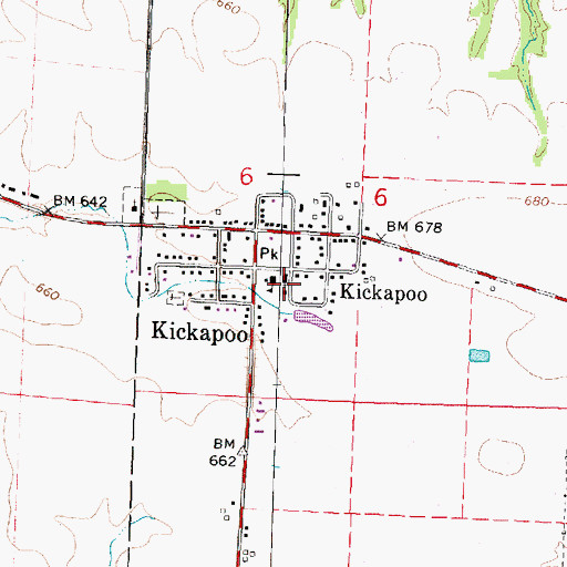 Topographic Map of Saint Marys Church, IL