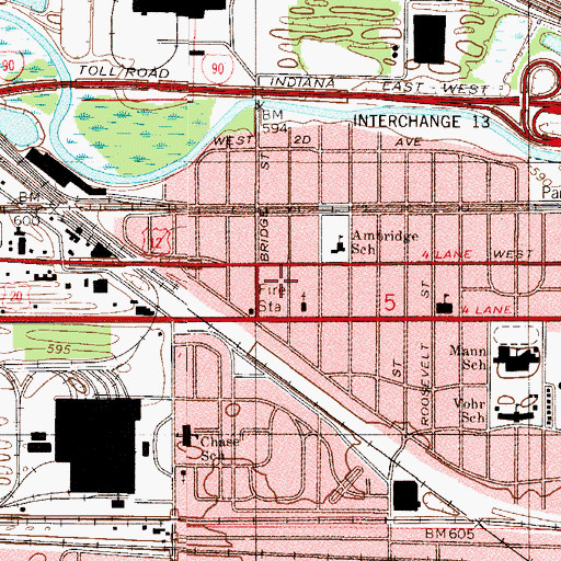 Topographic Map of Grace and Truth Fellowship Baptist Church, IN