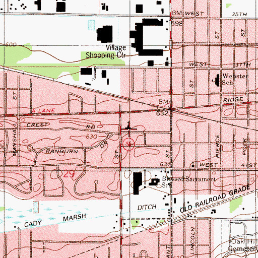 Topographic Map of Grace Baptist Church, IN