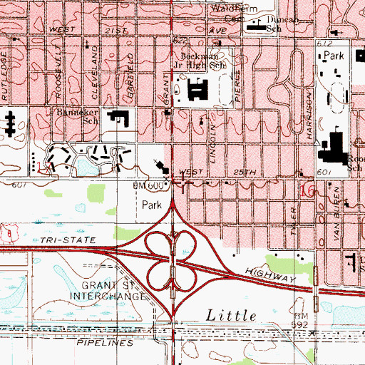 Topographic Map of Grace Missionary Baptist Church, IN