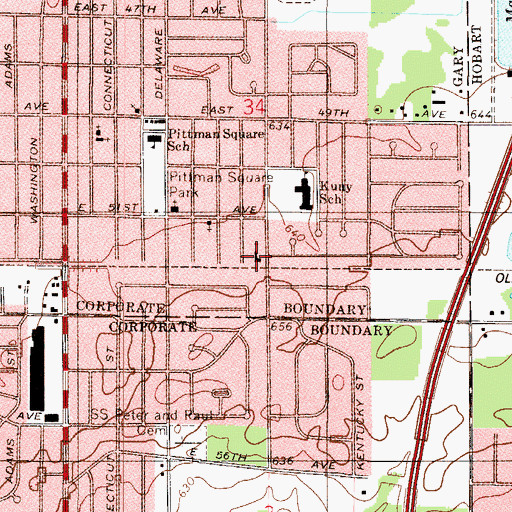 Topographic Map of Grace Reformed Church, IN