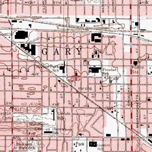 Topographic Map of House of the Lord Church, IN