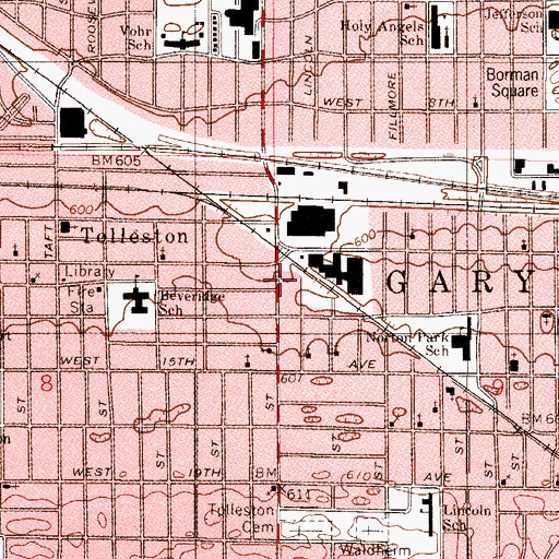 Topographic Map of Jesus Gift Apostolic Church, IN