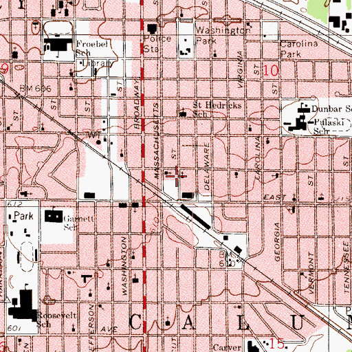 Topographic Map of Morning Star Missionary Baptist Church, IN
