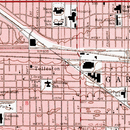 Topographic Map of Mount Calvary Interdenominational Church, IN