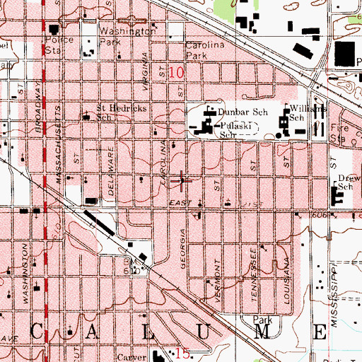 Topographic Map of Mount Mariah Baptist Church, IN