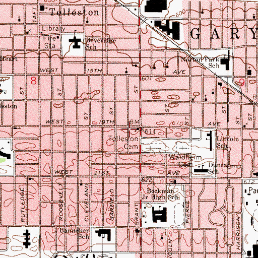 Topographic Map of New Jerusalem Church of God, IN