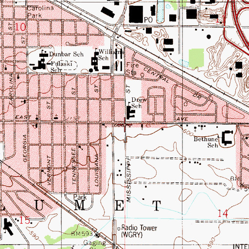 Topographic Map of New Nazareth Baptist Church, IN