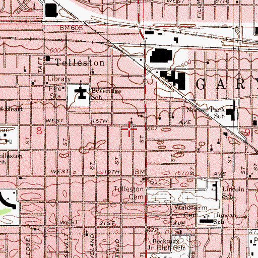 Topographic Map of New Zion Temple, IN