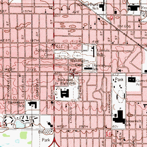 Topographic Map of Pilgrim Baptist Church, IN