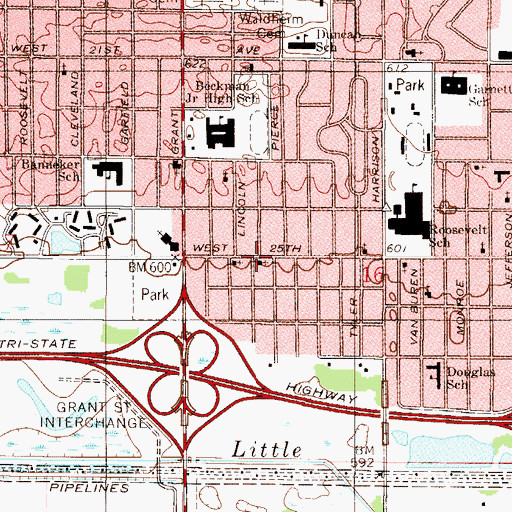 Topographic Map of Trinity Church of God, IN