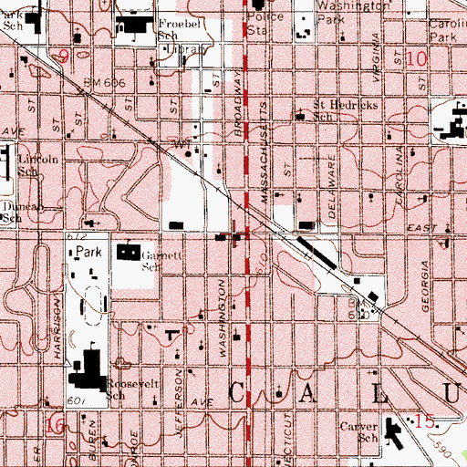 Topographic Map of Washington Street Church of God, IN