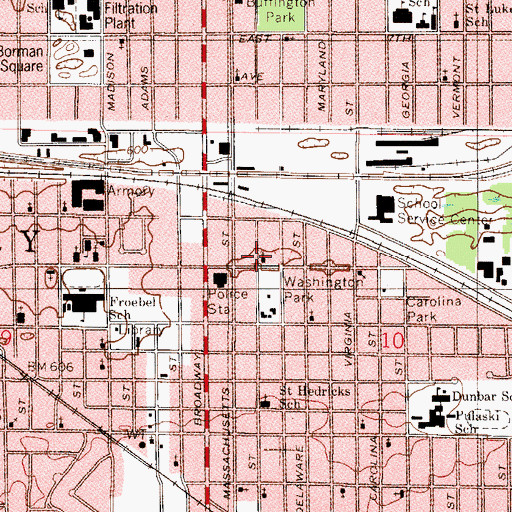 Topographic Map of Zion Progressive Baptist Church, IN