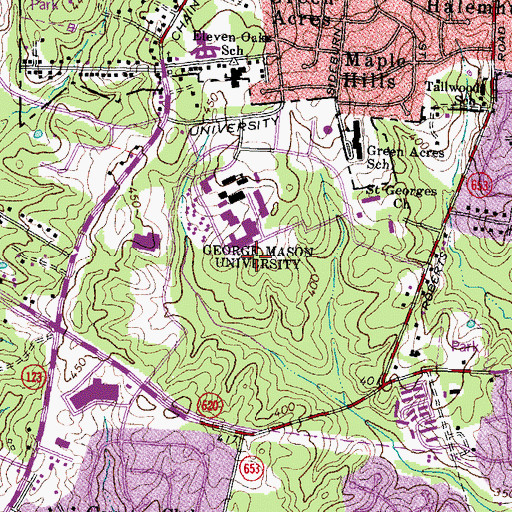 Topographic Map of Johnson Center Library, VA