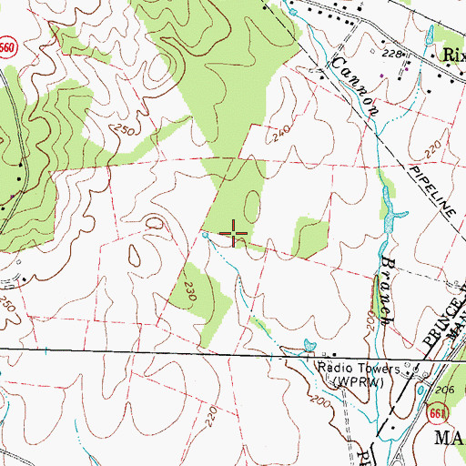 Topographic Map of Prince William Campus Library, VA
