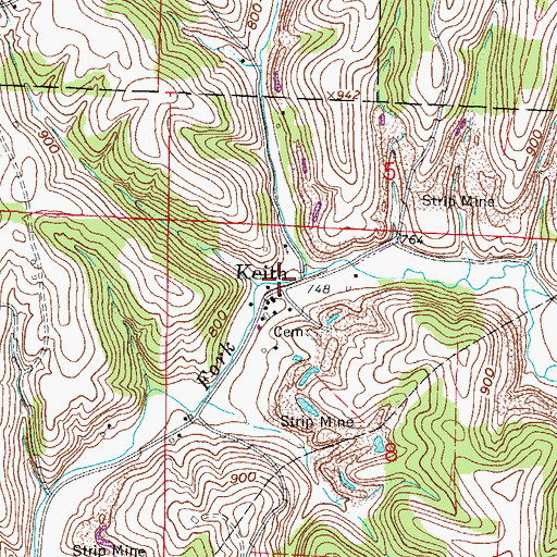 Topographic Map of Keith Post Office (historical), OH