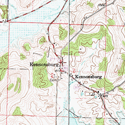 Topographic Map of Kennonsburg Post Office (historical), OH