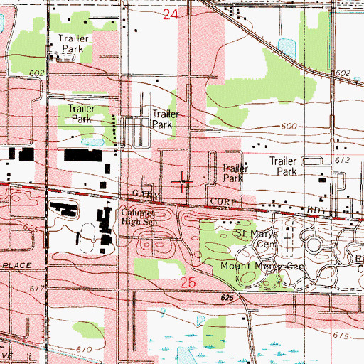 Topographic Map of Beacon Light Christian Reformed Church, IN