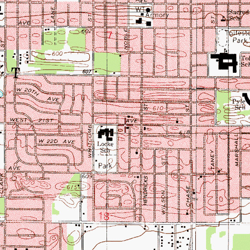 Topographic Map of Bible Way Apostolic Church, IN