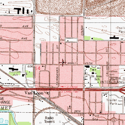 Topographic Map of Black Oak Baptist Church, IN