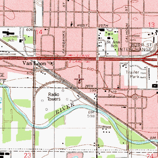 Topographic Map of Black Oak Church of Christ, IN