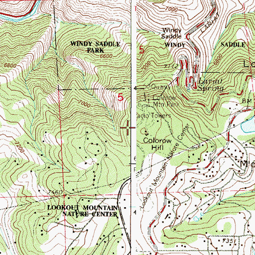 Topographic Map of KCFR-FM (Denver), CO