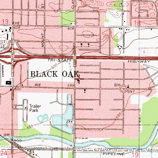 Topographic Map of Clark Road Baptist Church, IN
