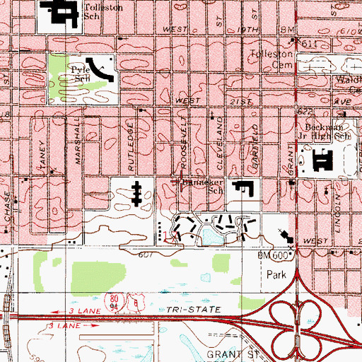 Topographic Map of Liberty Baptist Church, IN