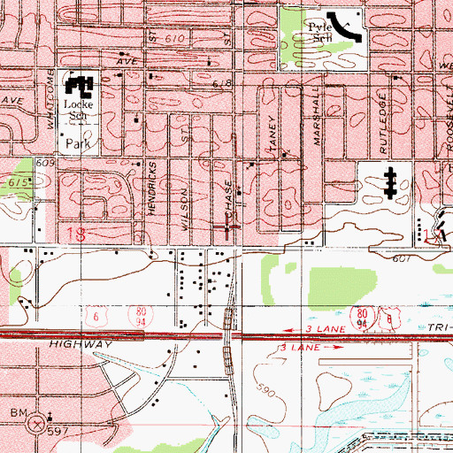 Topographic Map of Love Feast Church of God, IN