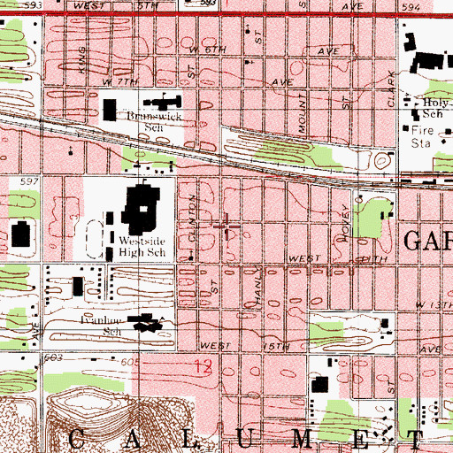 Topographic Map of Mount Bethany Missionary Baptist Church, IN