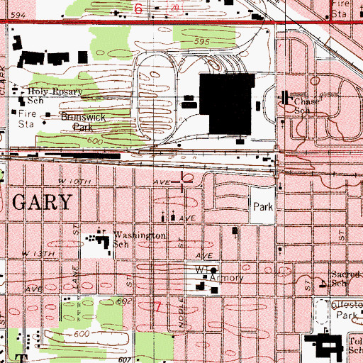 Topographic Map of Olive Grove Missionary Baptist Church, IN