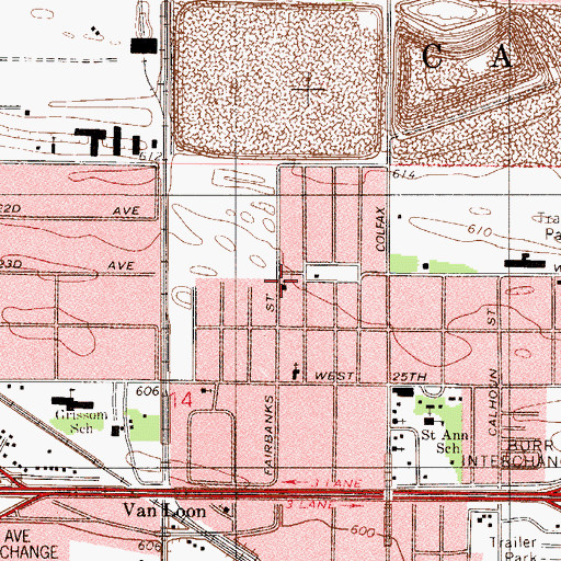 Topographic Map of Temple Baptist Church, IN