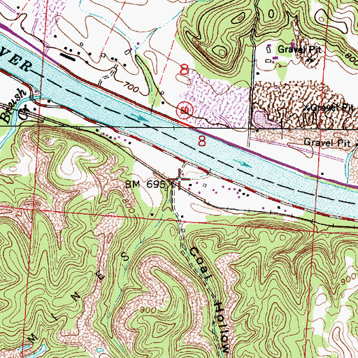 Topographic Map of Sealover Post Office (historical), OH