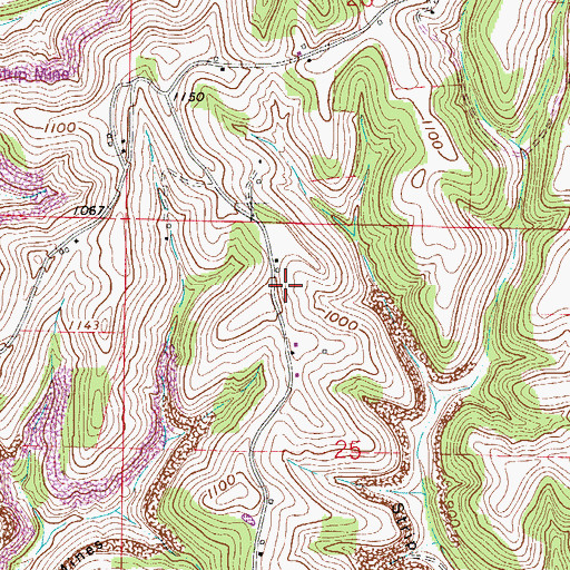 Topographic Map of Cliffyville Post Office (historical), OH