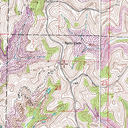 Topographic Map of Rado Post Office (historical), OH