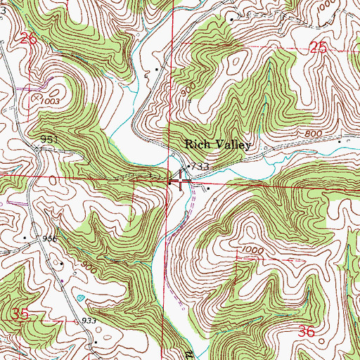 Topographic Map of Rich Valley Post Office (historical), OH