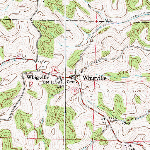 Topographic Map of Whigville Post Office (historical), OH