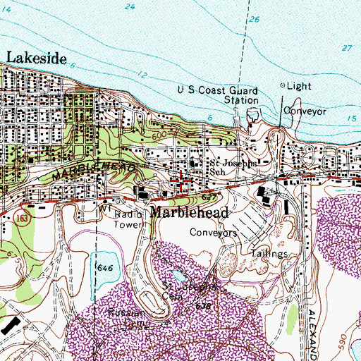 Topographic Map of Marblehead Post Office (historical), OH