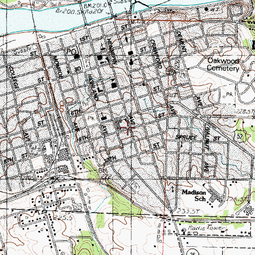 Topographic Map of Reagan Boyhood Home, IL