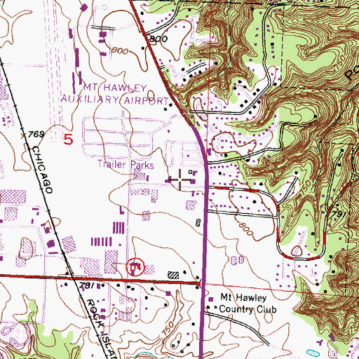 Topographic Map of Peoria Fire Department Station 15, IL